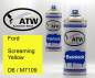 Preview: Ford, Screaming Yellow, D6 / M7109: 400ml Sprühdose + 400ml Klarlack - Set, von ATW Autoteile West.